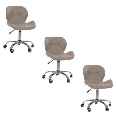 Imagem de Cadeira Office Eiffel Slim Oficial Giratória - Oficial Webshop, Bege, 
