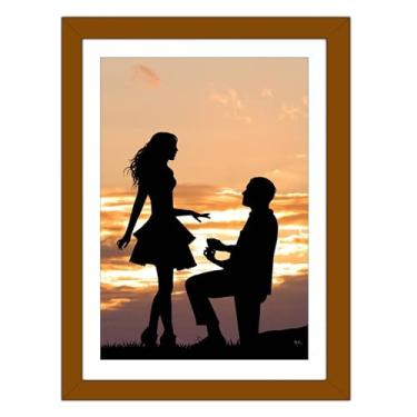 Imagem de Betionol Molduras com o tamanho de abertura de 30,5 x 40,6 cm, emolduram arte de diamante de 30 x 40 cm, postes ou fotos, moldura de madeira maciça marrom para pintura de diamante, presente de arte de