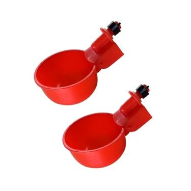 Imagem de Pacote com 2 copos bebedouros de frango, copos de água de frango automáticos de 6 cm para aves, patos, gansos e perus, acessórios duráveis para galinheiro para facilitar a irrigação