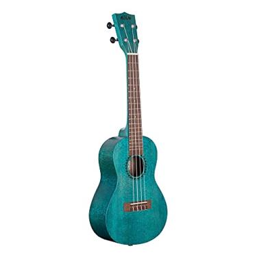 Imagem de Kala Brand Music Co. Coleção Meranti Aquarela, Ukulele de 4 cordas, direita, azul, concerto (KA-MRT-BLU-C)