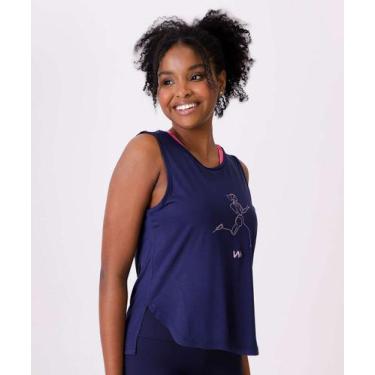 Imagem de Blusa Regata Feminina Fitness Estampada Marisa-09036, Azul, GG