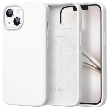 Imagem de GolbinBox Capa magnética para iPhone 13, compatível com MagSafe, [forro de microfibra macio antiarranhões], capa protetora de silicone líquido fino à prova de choque para iPhone 13 de 6,1 polegadas,