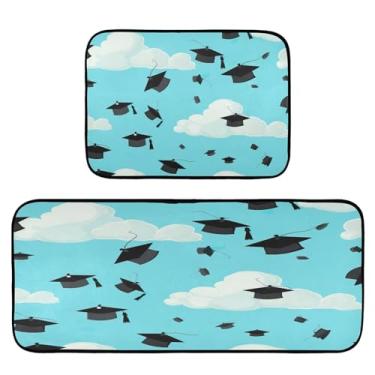 Imagem de Wassud Toucas flutuantes de graduação tapetes de cozinha para decoração de casa tapetes de cozinha acolchoados antifadiga tapetes de cozinha antiderrapantes laváveis essenciais de cozinha conjunto de