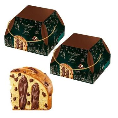 Imagem de Kit 2 Panetones St Edwiges Avelã Com Gotas De Chocolate 800G - Santa e