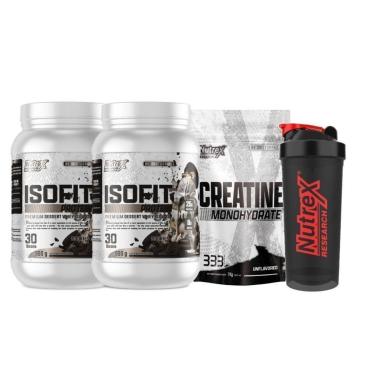 Imagem de Kit 2x ISOFIT Whey 900g + Creatina 1kg + Coqueteleira Nutrex-Unissex