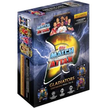 Imagem de Topps UCC Match Attax 2025/26 - Mega Tin - Centurions - inclui 45 cartas Match Attax Plus 3 Gladiators LE cards exclusivos.