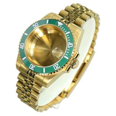 Imagem de FEIYASHI Caixa de relógio de aço SUB Diver dourada de 40 mm com vidro de cristal de safira para movimento NH35/34/36 Miyota8215 ETA2824, Tampa inferior sólida 7, For ETA2824 PT5000 Movement, Caixa de