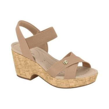 Imagem de Sandalia Feminina Modare Salto Anabela Macia Tira Cruzada Ultraconforto-Feminino