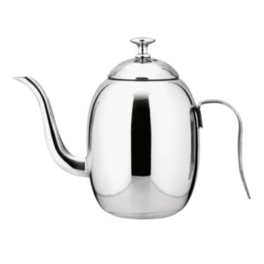 Imagem de Bule Inox Escovado Bico Fino 600 Ml Leiteira Profissional Aço Inoxidável Antiferrugem Chaleira