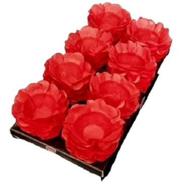 Imagem de Forminhas para Doces Finos em Formato de Flor 40 Unidades | Duas Camadas de Pétalas | Base 3cm para Bombom | Ideal para Casamentos, Festas, Aniversários e Batizados (Vermelho)