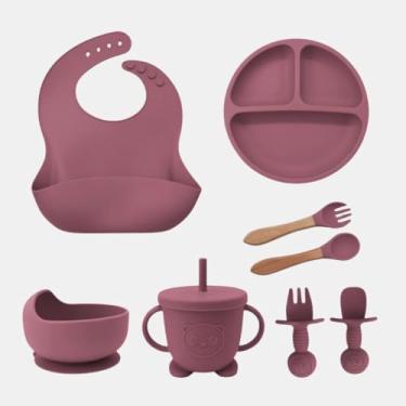 Imagem de Kit Introdução Alimentar refeição do Bebe kit 8 pecas Silicone livre de BPA