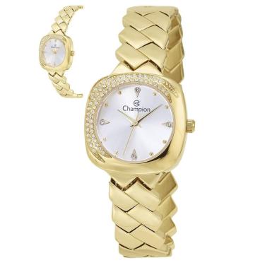 Imagem de Relógio Champion Feminino Ref: Cf26204h Retangular Bracelete Dourado