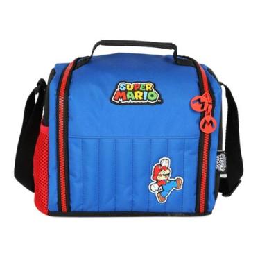 Imagem de Lancheira Térmica Escolar Juvenil Super Mario Bros - Luxcel Cor:Azul, 