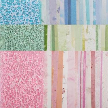 Imagem de 78 peças de papéis de sucata texturizados, artesanato decorativo multicolorido, papel de scrapbook, folhas versáteis, mistas, especiais, feitas à mão, material de malha de papel em relevo para fazer