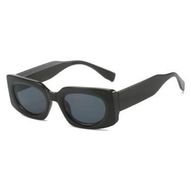 Imagem de Óculos de Sol Feminino Fashion Jelly Color Retro com Lentes Degradê Transparentes e Proteção UV400 (Preto e Cinza)