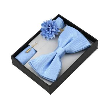 Imagem de Conjunto De Gravata Borboleta Floral Masculina Com Lenço De Bolso, Bro