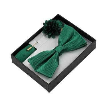 Imagem de Conjunto De Gravata Borboleta Floral Masculina Com Lenço De Bolso, Bro