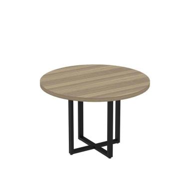 Imagem de Mesa Reunião Redonda 1100pe40tub Noce Naturalle-preto
