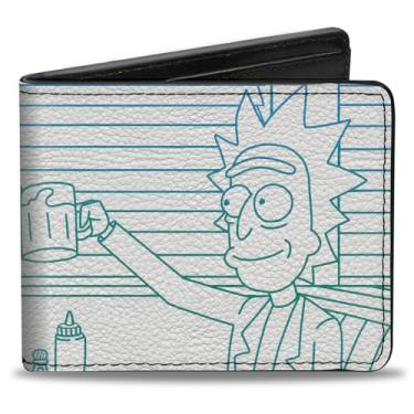 Imagem de Buckle-Down Carteira Rick and Morty, Bifold, Rick and Space Beth Caneca Toast Branco Azul, Couro Vegano