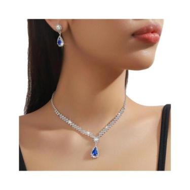 Imagem de Conjunto De Colar E Brincos Em Forma De Gota d'Água Para Mulheres, Ace