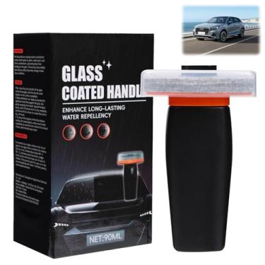 Imagem de taakcc Limpador de filme de óleo de carro, escova de limpeza de filme de óleo automotivo, ferramenta de limpeza de vidro durável, placa de limpeza de removedor de filme de vidro para para-brisa de