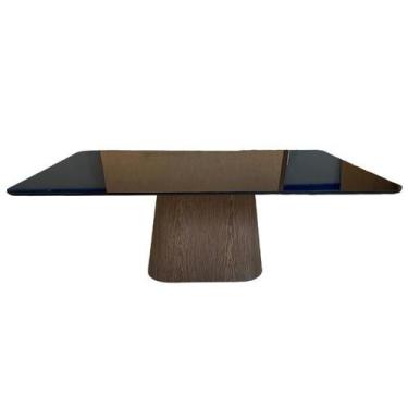 Imagem de Mesa de Jantar Cone Retangular 244x137cm Base Madeira Tampo Laca Preta