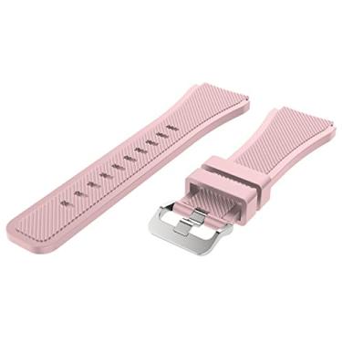 Imagem de Pulseira de borracha para Huawei Gt 2 Pulseira para Samsung Galaxy Watch 3 45mm Gear S3 Frontier 22mm Pulseira de relógio para Xiaomi Ls05 (Cor: Rosa, Tamanho: 22mm)
