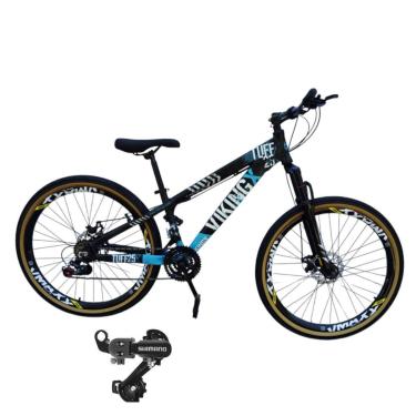 Imagem de Bicicleta 26 VikingX 24v Shimano Cambio Traseiro Pneu Aro 26 Balão Faixa Amarela-Unissex