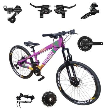 Imagem de Bicicleta 26 VikingX Tuff25 24v Shimano Cubo k7 Aluminio Freeride Disco Mecânico Pneu Slick 1.50-Unissex