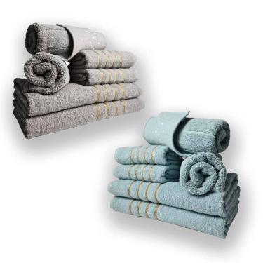 Imagem de Jogo De Toalhas 12pcs - 4 Banhos 4 Rosto 4 Tapetes Cz+vd