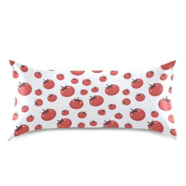 Imagem de Wassud Red Tomatoes Fronha de cetim para cabelo e pele fronhas de seda lisa king size respiráveis com fecho de envelope