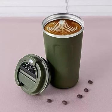 Imagem de Copo De Café Térmico Com Temperatura Aço Inox Dupla Camada 510ml Café Chá Suco- COPO COFFEE(Verde/digital)