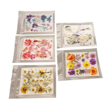 Imagem de Dioche Kit de Flores Prensadas 100 Peças Vibrantes Coloridas Flores Secas Prensadas para Artesanato DIY Joias de Resina Marcadores de Arte de Unhas Decorações de Casamento (imitação de secas)
