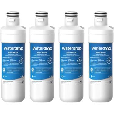 Imagem de Waterdrop LT1000PC ADQ747935 MDJ64844601 Filtro de água para geladeira, reduz cloro, mau gosto e odor, substituição para LG® LT1000P®, ADQ74793501, ADQ74793502, Kenmore 46-9980, pacote com 4