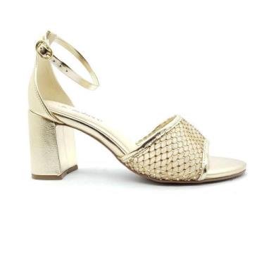 Imagem de Sandália Bebecê Feminina T6059-505, 35, Rosado, Dourado