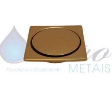 Imagem de Ralo Click Inteligente Dourado Gold 10x10 baneiro lavanderia interno e