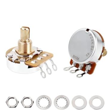 Imagem de Banworks Brass B1MΩ Potenciômetro de guitarra tamanho completo com rosca imperial de 24 estrias (comprimento de 15,5 mm) Potenciômetro linear afunilado para Gibson Les Paul LP/SG Fender Strat/Tele PRS