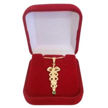 Imagem de Corrente Com Pingente Profissão Fisioterapia Folheado a Ouro 18k - Gab