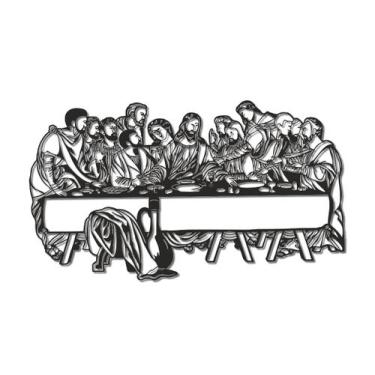 Imagem de Quadro Santa Ceia Em Relevo Quadro Religioso Arte Decorativo - Mdf Sto