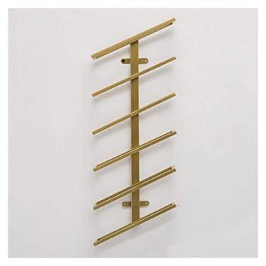 Imagem de Organizador de cozinha montado na parede 6/8 garrafas metal ferro vintage suporte de garrafa de vinho decoração de parede prateleira de vinho para bar/cozinha/armário/clubes comerciais adegas (ouro 8