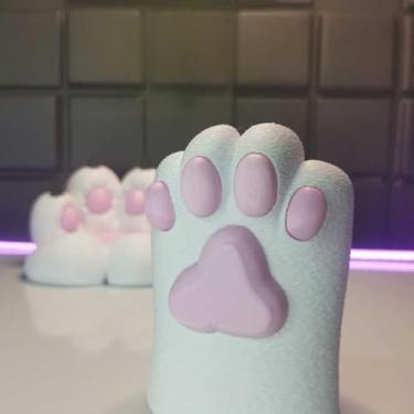 Imagem de Organizador Kawaii Pata de Gato - Porta-Lápis, Caneta e Estojo para Mesa de Escritório e Home Office, Design Charmoso (BRANCO)