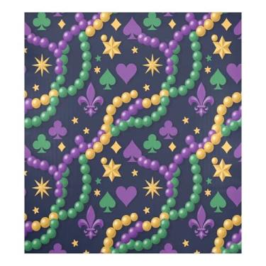 Imagem de Blueangle Mardi Gras Bead Strands capa de ímã de máquina de lavar louça, decoração da capa frontal da máquina de lavar louça, adesivos de eletrodomésticos, adesivos de eletrodomésticos, 58 cm C x 66