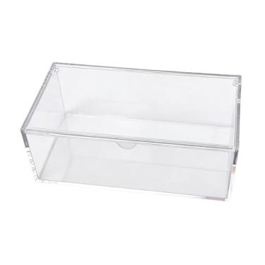 Imagem de Generic Caixa organizadora transparente com tampa, ideal para maquiagem, alimentos, estatuetas, joias e outros objetos de decoração. Perfeita para guardar