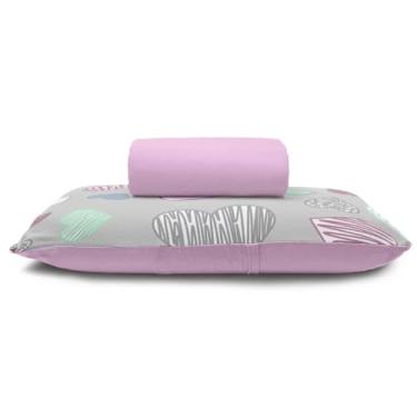 Imagem de Jogo de Cama Solteiro Buettner Basic 100% Algodão Malha 3 Peças - Amores Cinza