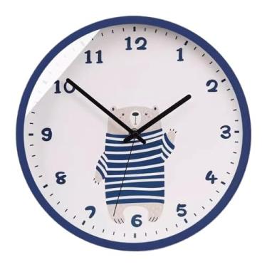 Imagem de KEG801302 Relógio silencioso, relógio de parede para sala de estar, relógio moderno para quarto, casa, adequado para sala de estar, estudo, quarto. Relógio de parede (azul, 35 cm)