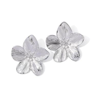 Imagem de Moda feminina brincos flor liga estilo retro acessórios de festa femin