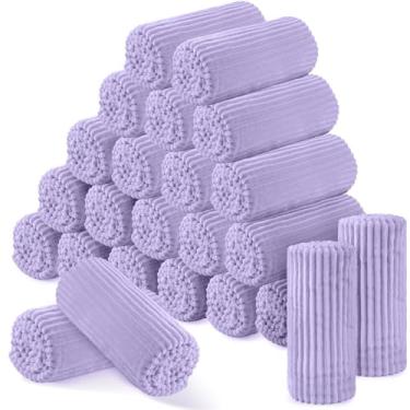 Imagem de Buryeah 24 mantas de flanela a granel 127 x 152 cm, cobertor de festa do pijama ao ar livre para casamento, leve, certificado Oeko-tex Standard 100 para presentes de sofás de rua (roxo claro)