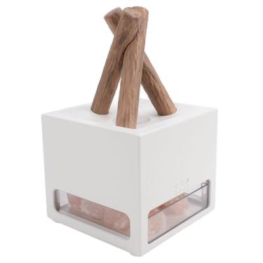 Imagem de Qinlorgo Difusor de Chama de Fogueira Umidificadores de Névoa de Fogo Luzes LED de 7 Cores Difusor de óleo de Lareira USB Com Design de Rocha Realista Umidificador de Chama Com Controle