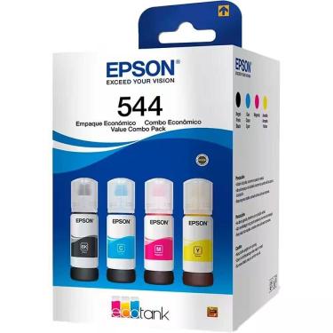 Imagem de Kit Com 4 Garrafas De Tinta Epson T544 Preto Ciano Magenta Amarelo