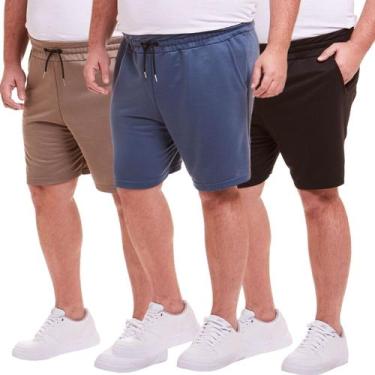 Imagem de Kit 3 Bermudas Moletom Plus Size Masculina Premium - DAZE MODAS, G5, C